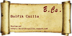 Bolfik Csilla névjegykártya